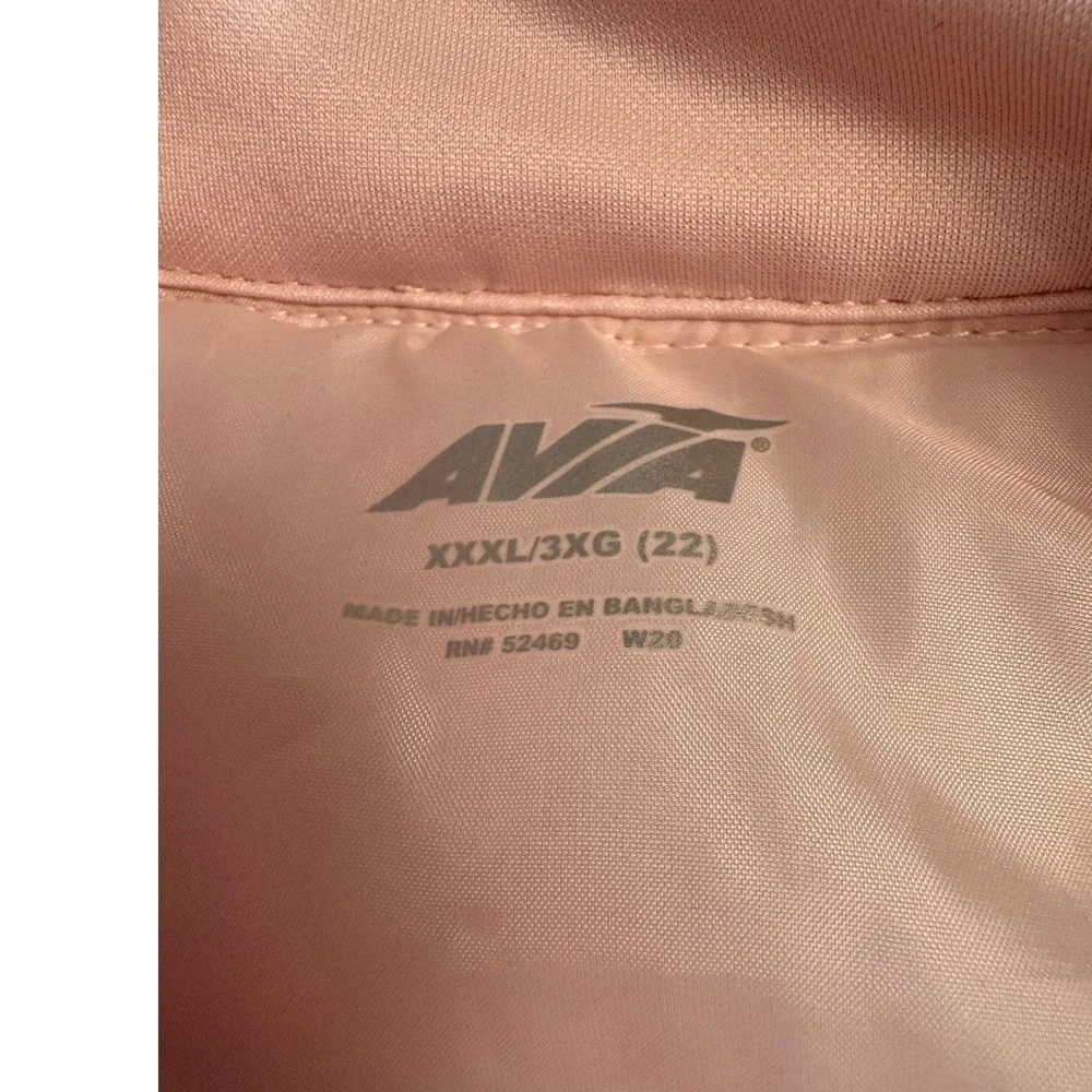 Avia Womens 3X Jacket Pink Quilted Lightweight‎ Athletic Zip Up Plus Activewear